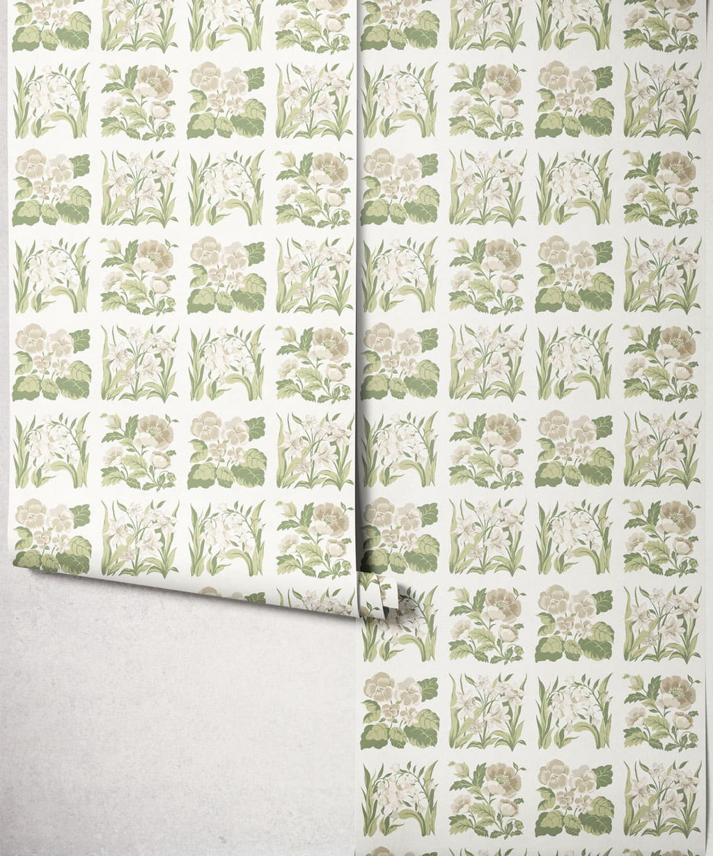 Flower Patch Wallpaper, Linen