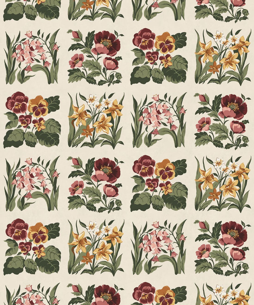 Flower Patch Wallpaper, Plum