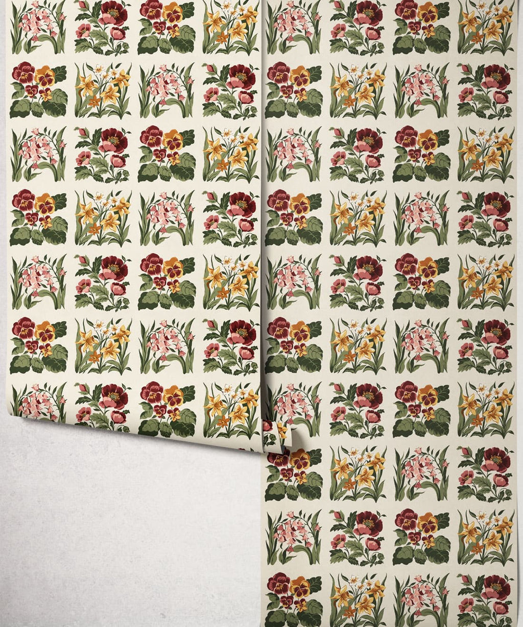 Flower Patch Wallpaper, Plum