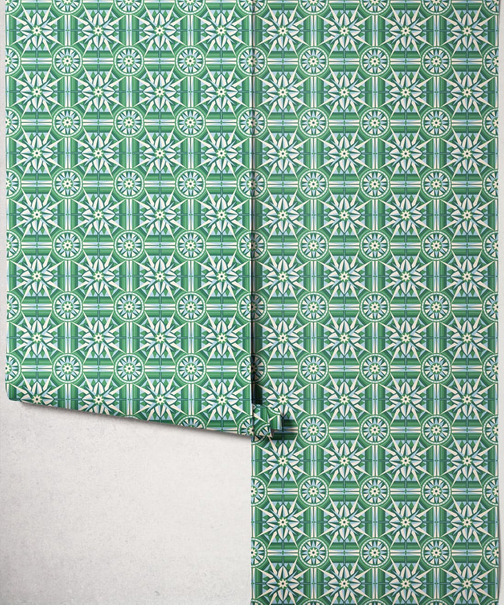 Sundial Wallpaper, Emerald