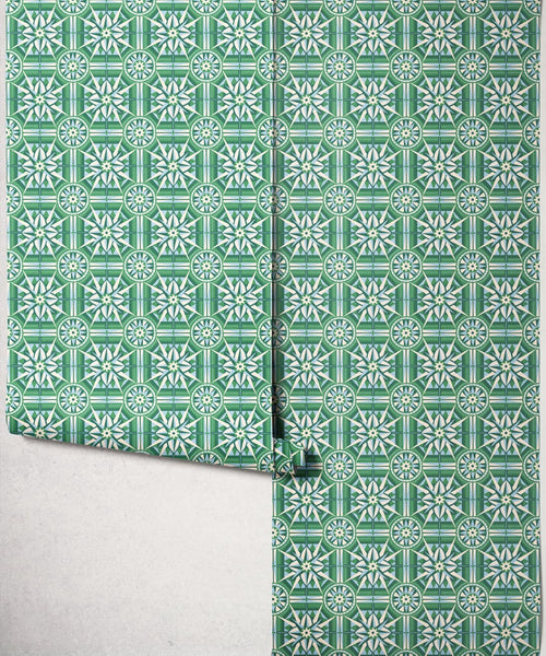 Papel tapiz Sundial, esmeralda