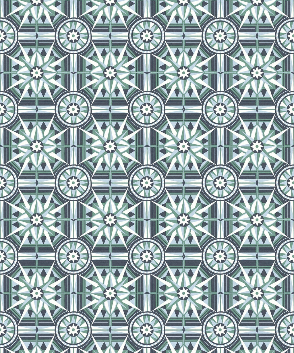 Sundial Wallpaper, Indigo