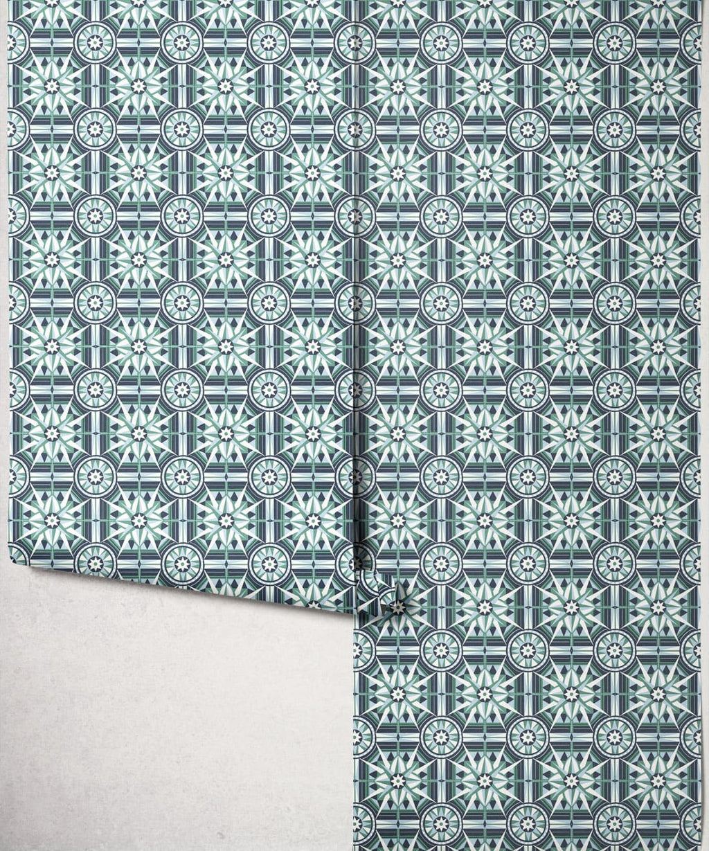 Sundial Wallpaper, Indigo