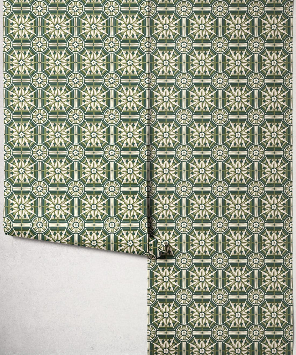 Sundial Wallpaper, Olive