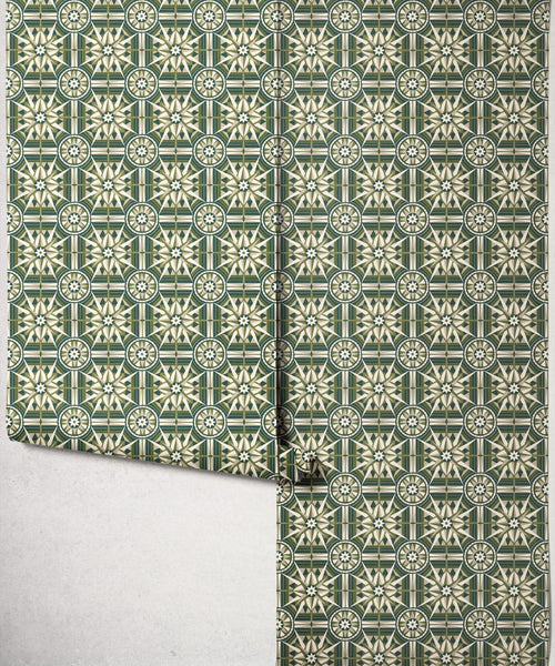 Papel tapiz Sundial, oliva