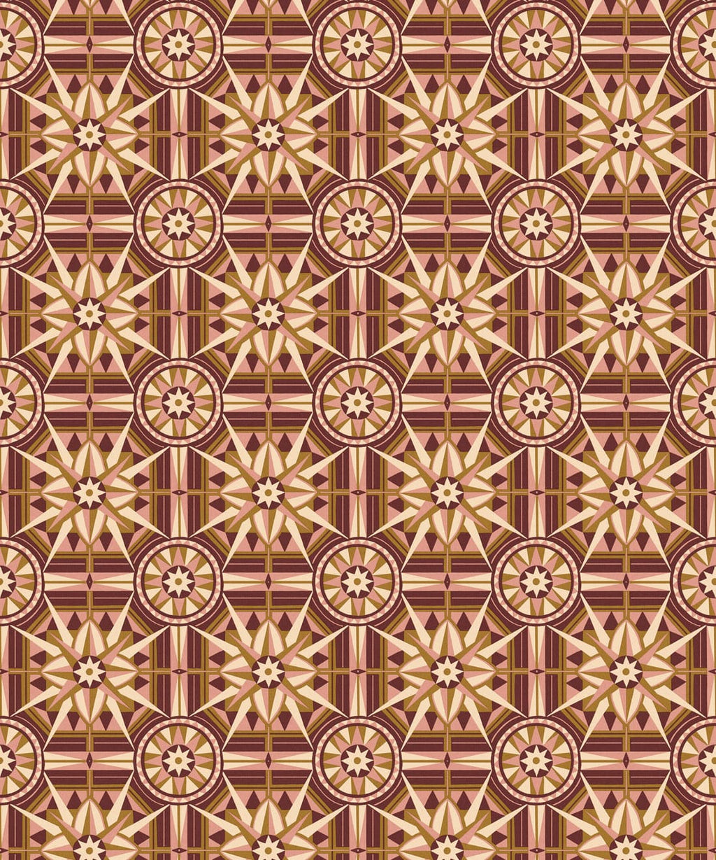 Sundial Wallpaper, Plum