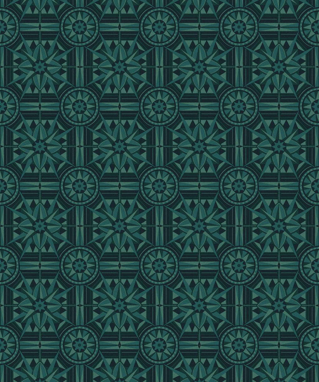 Sundial Wallpaper, Teal