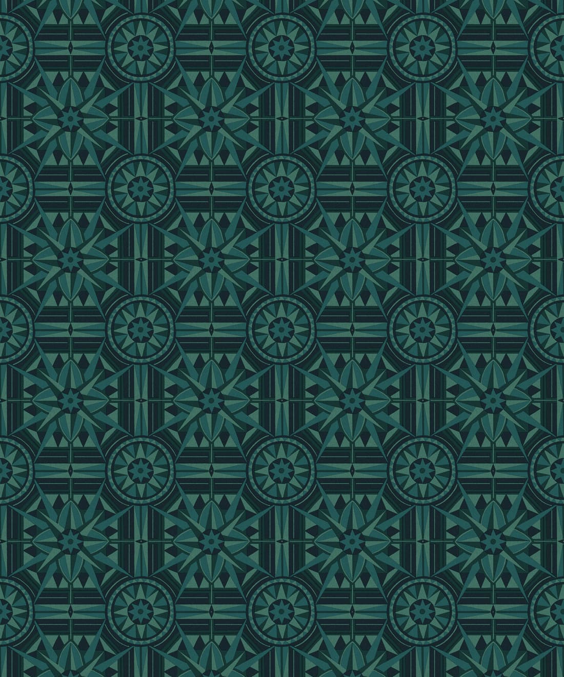 Sundial Wallpaper, Teal