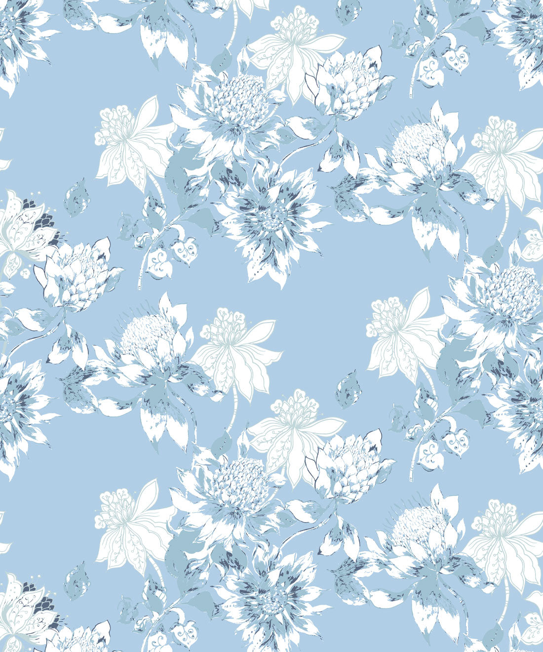 Protea Wallpaper, Blue Bell