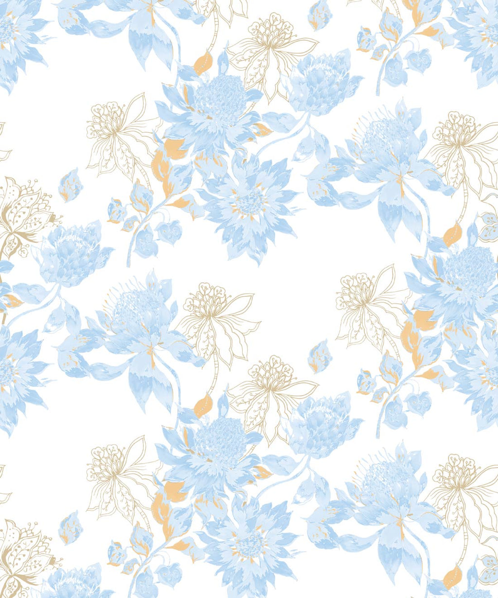 Protea Wallpaper, Blue Bell Honey