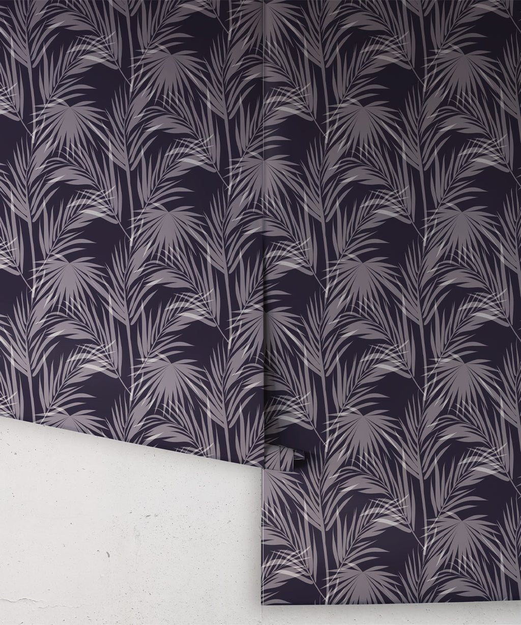 Daintree Palm Wallpaper, Indigo