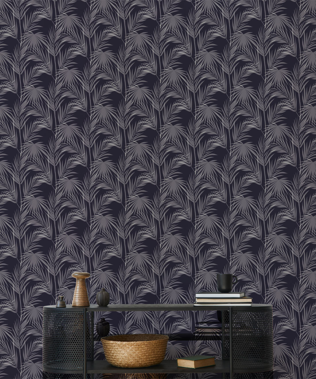 Daintree Palm Wallpaper, Indigo