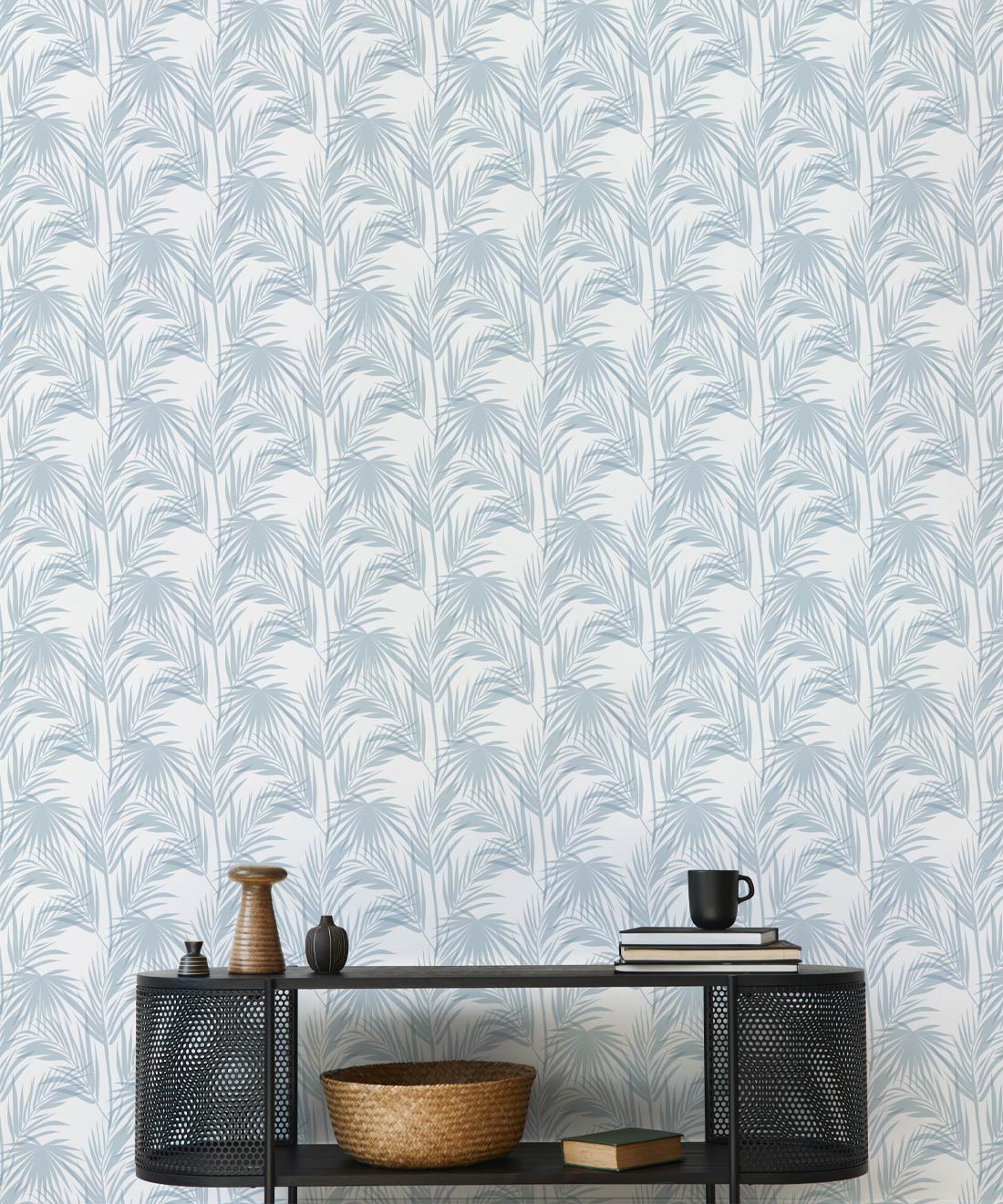 Daintree Palm Wallpaper, Powder Blue
