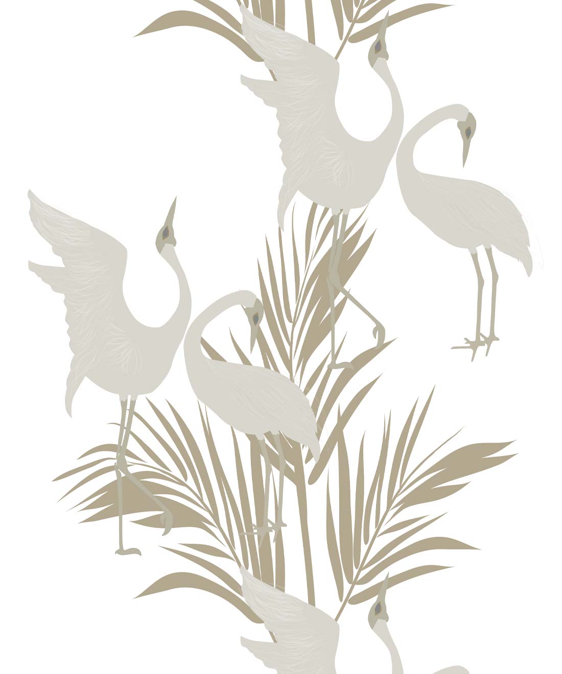 Dancing Brolgas Wallpaper, Brass