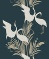 Dancing Brolgas Wallpaper, Forest Green