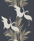 Dancing Brolgas Wallpaper, Indigo