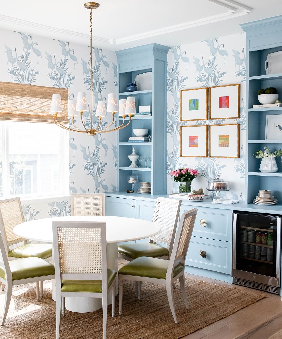 Dancing Brolgas Wallpaper, Powder Blue