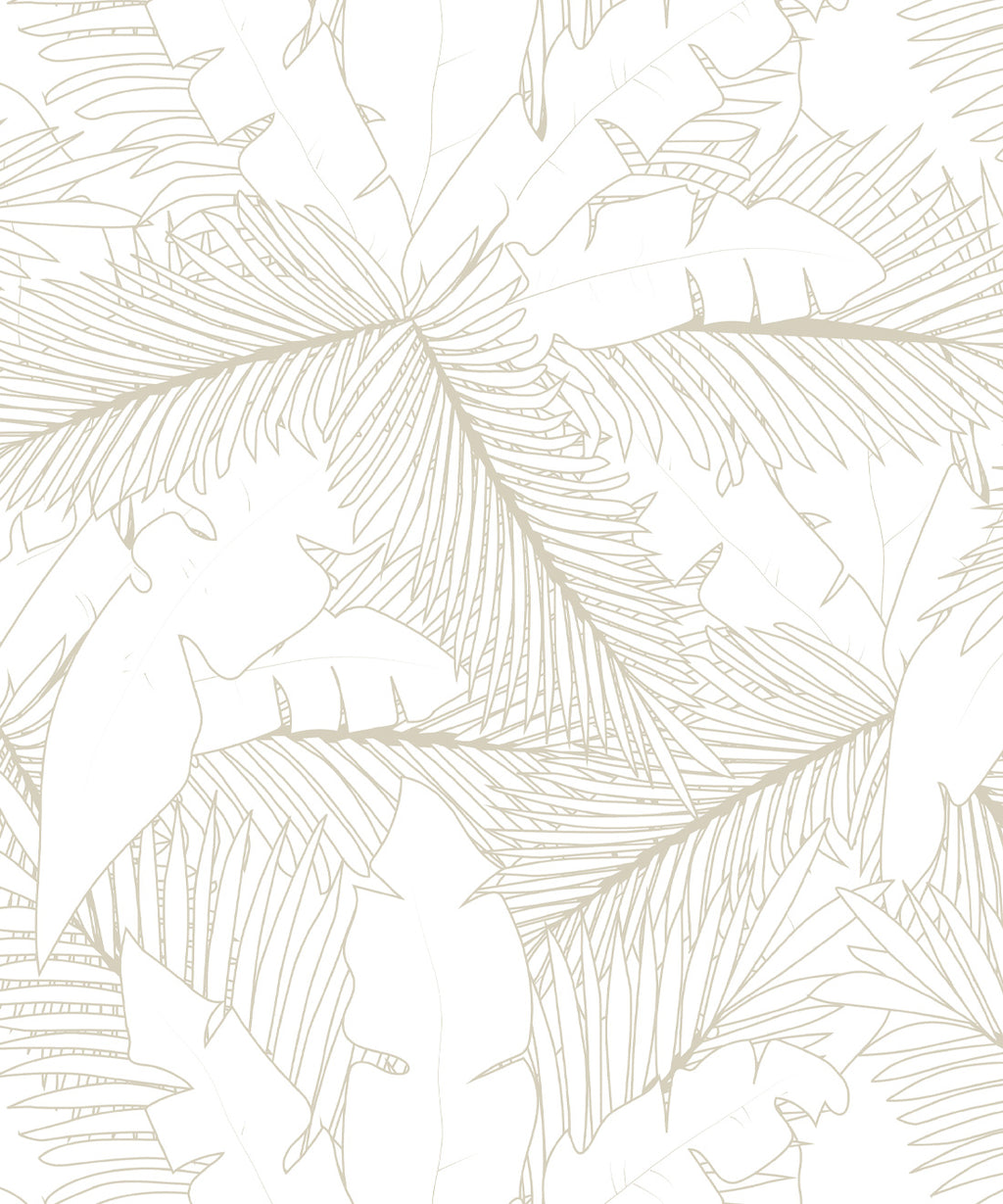 Art Deco Palm Wallpaper, Brass