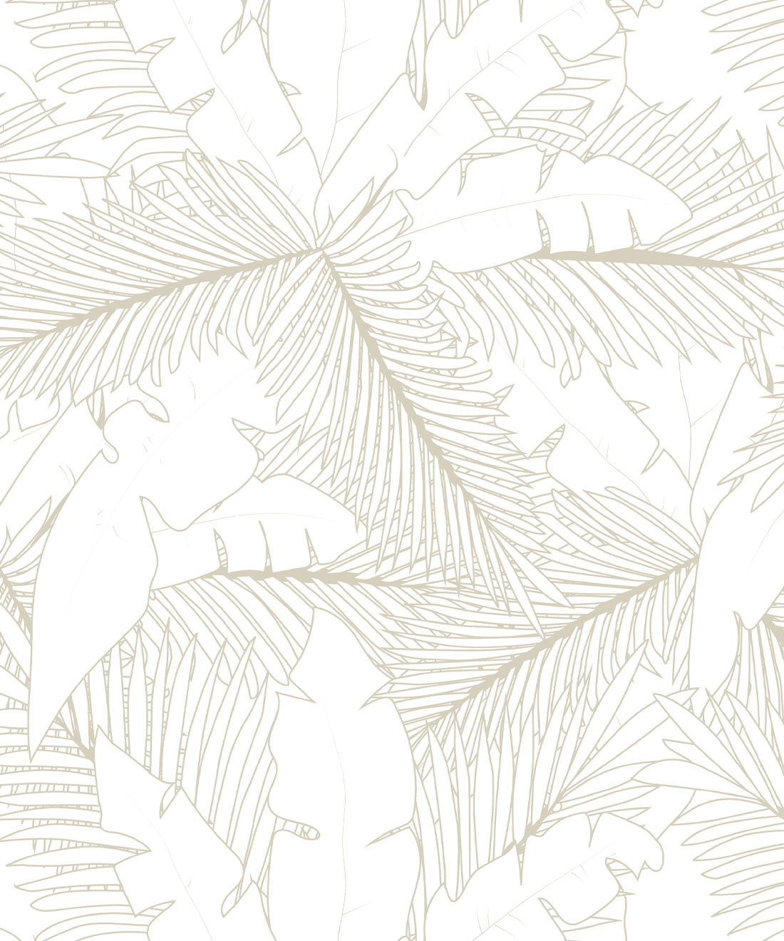 Art Deco Palm Wallpaper, Brass