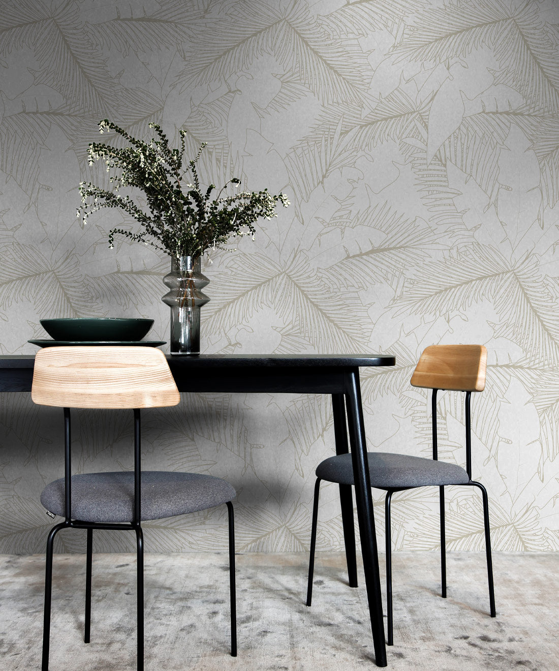 Art Deco Palm Wallpaper, Brass