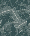 Art Deco Palm Wallpaper, Forest Green