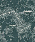 Art Deco Palm Wallpaper, Forest Green