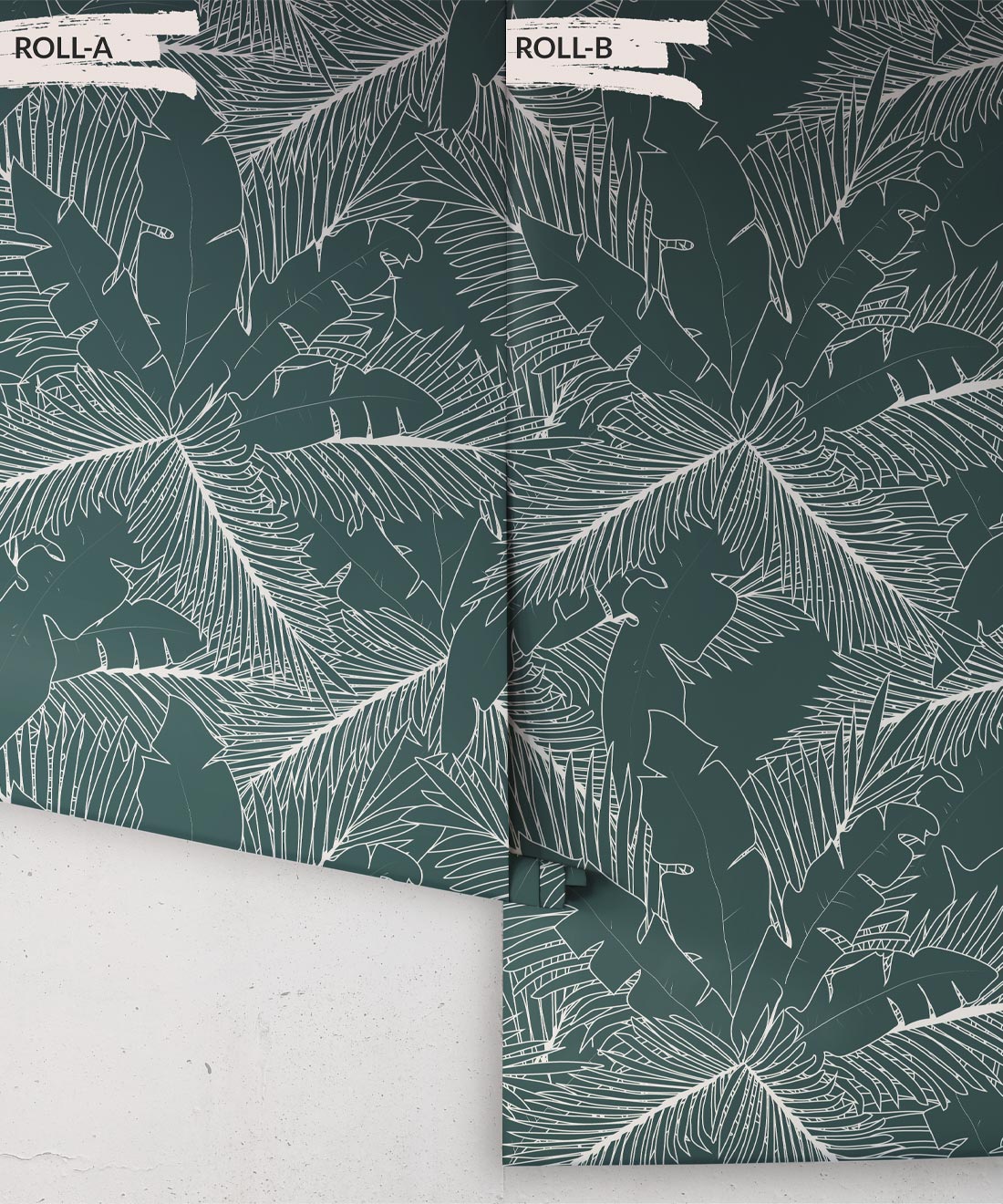 Art Deco Palm Wallpaper, Forest Green