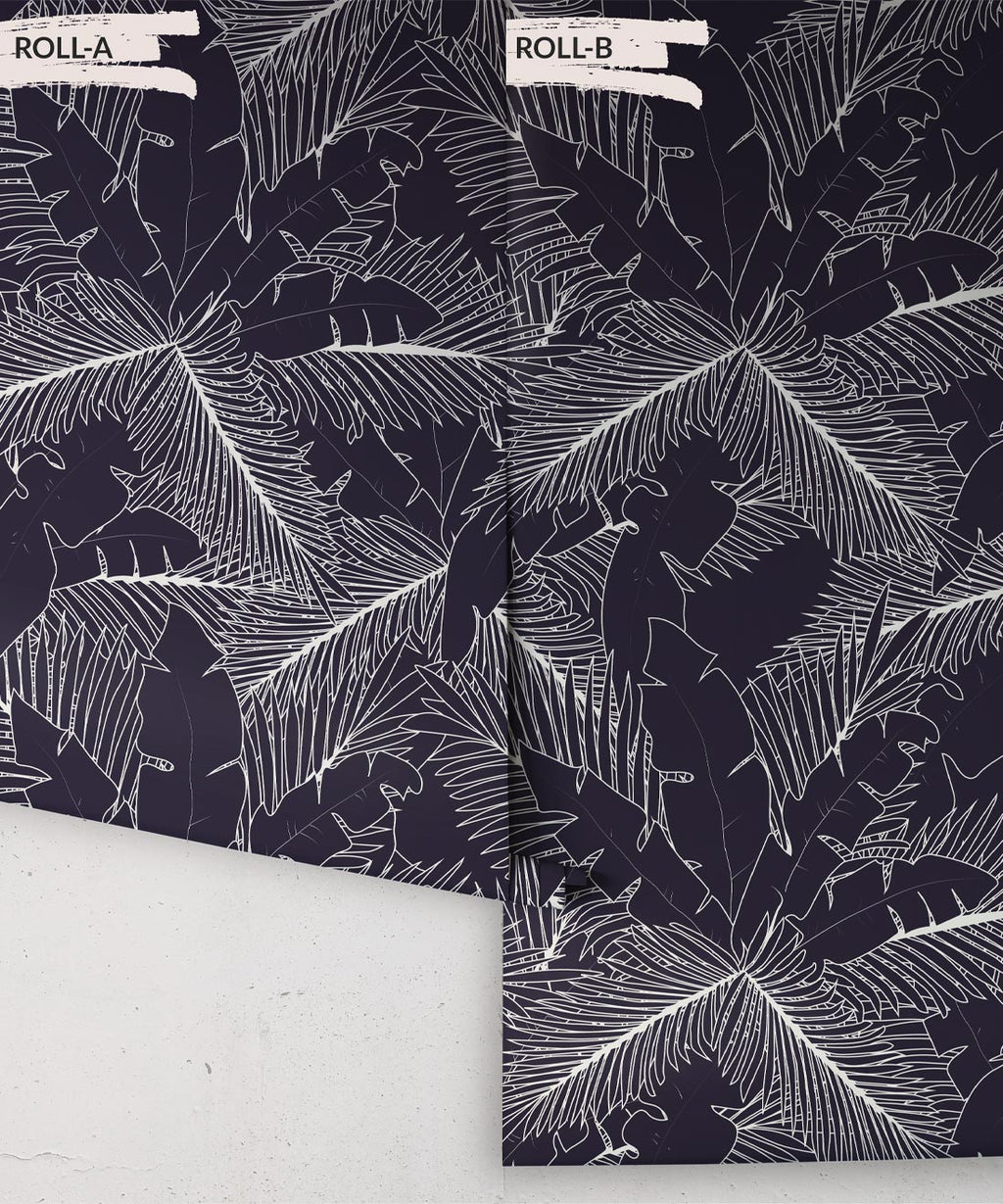 Art Deco Palm Wallpaper, Indigo
