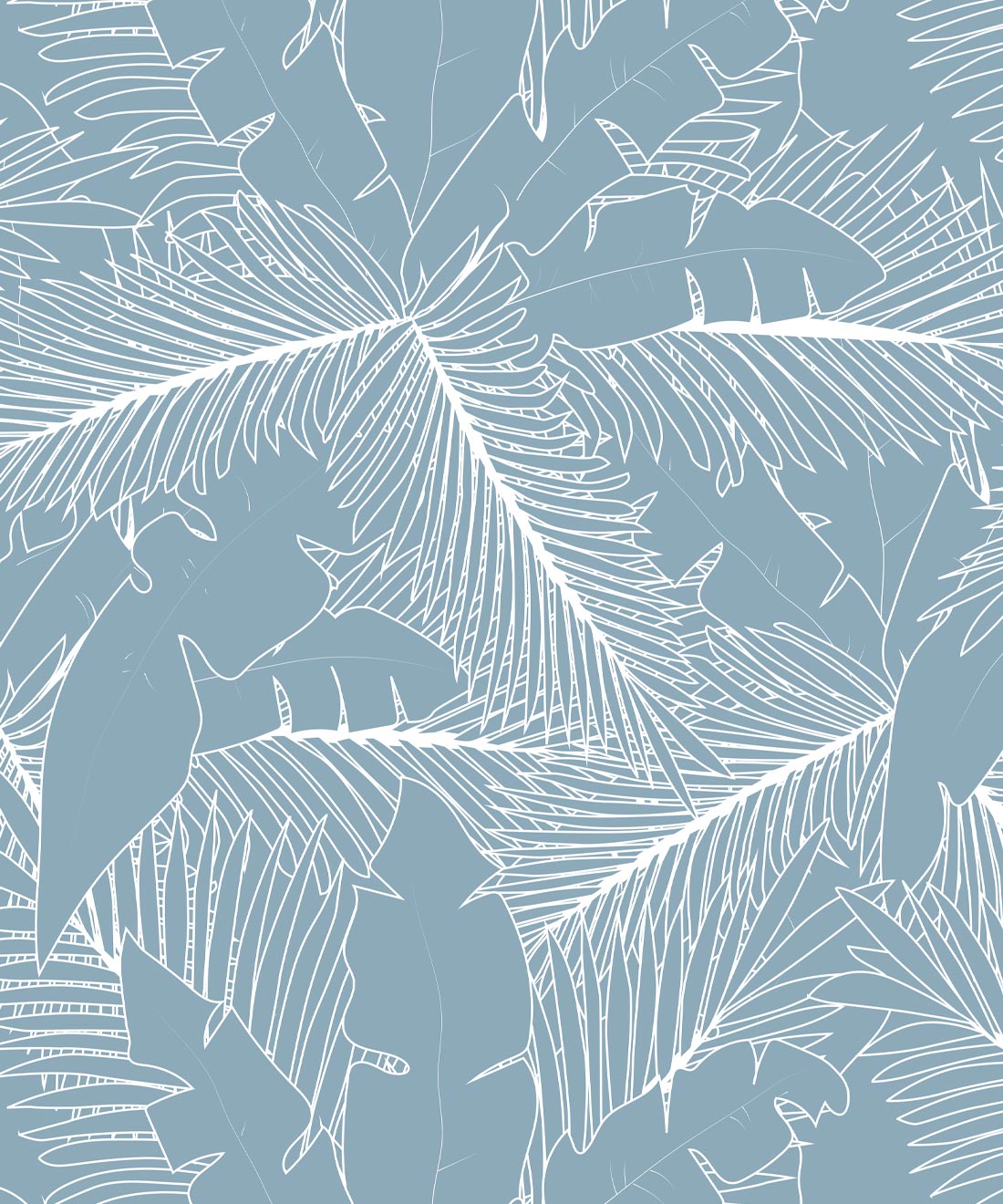 Art Deco Palm Wallpaper, Powder Blue
