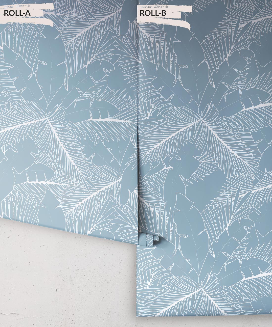 Art Deco Palm Wallpaper, Powder Blue