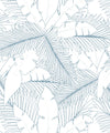 Art Deco Palm Wallpaper, Powder Blue Reverse