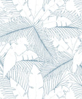 Art Deco Palm Wallpaper, Powder Blue Reverse