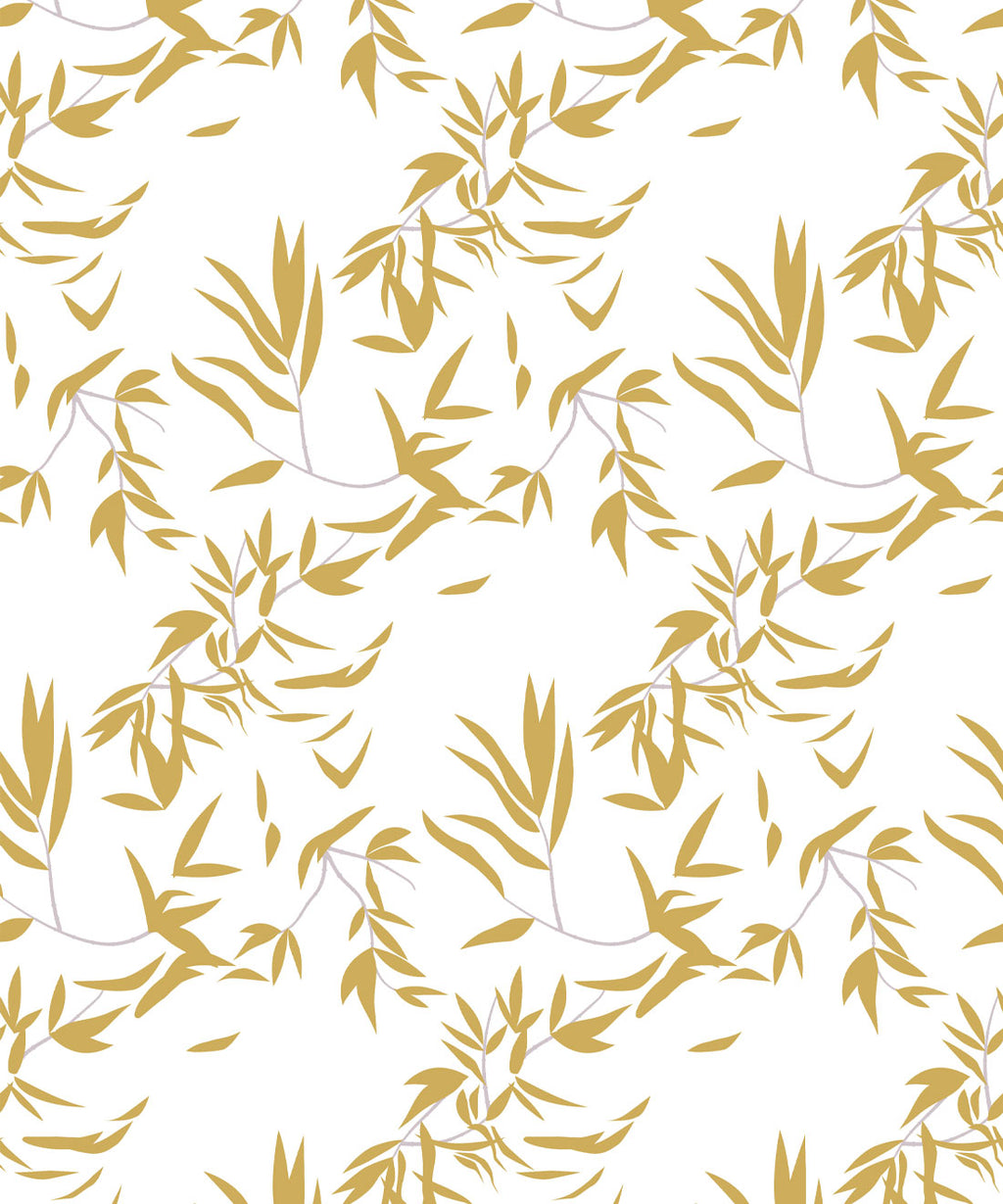 Bamboo Leaves Wallpaper, Antique Moss