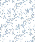 Bamboo Leaves Wallpaper, Dusty Blue
