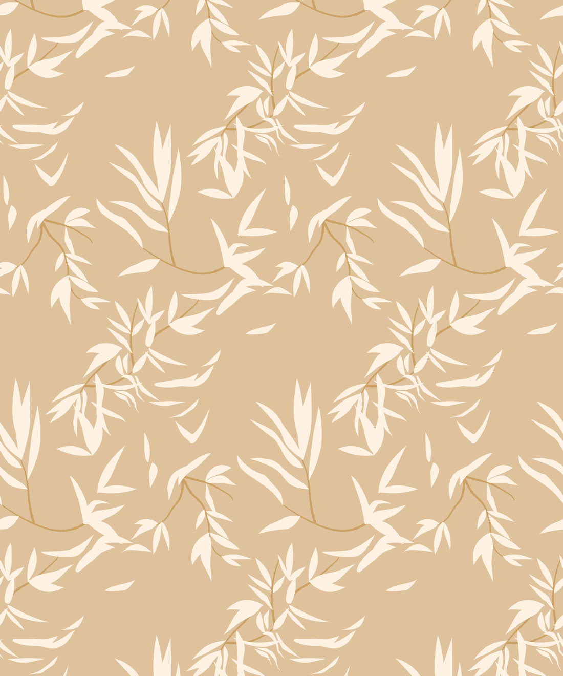 Bamboo Leaves Wallpaper, Honey Peach