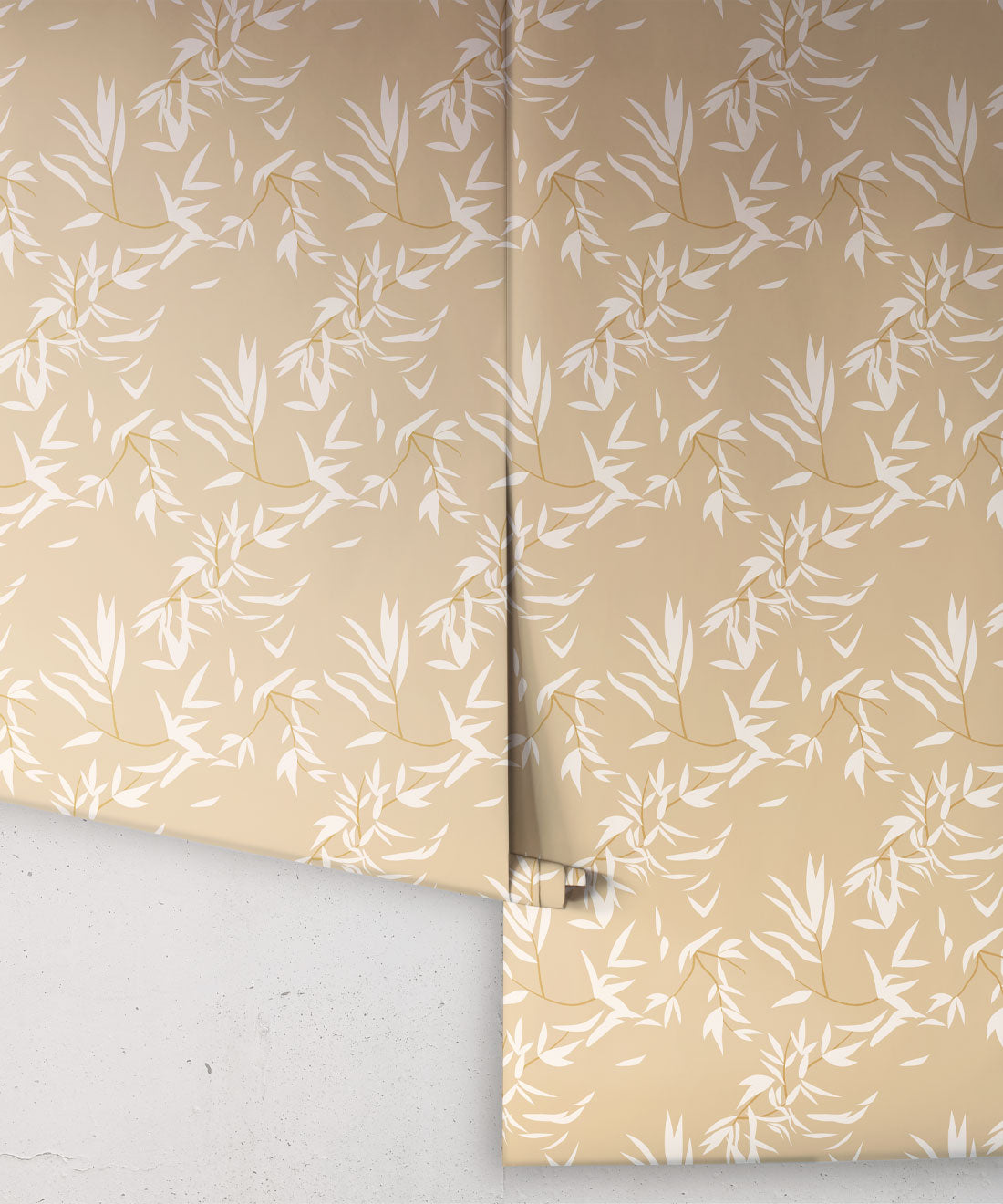 Bamboo Leaves Wallpaper, Honey Peach