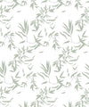 Bamboo Leaves Wallpaper, Seafoam