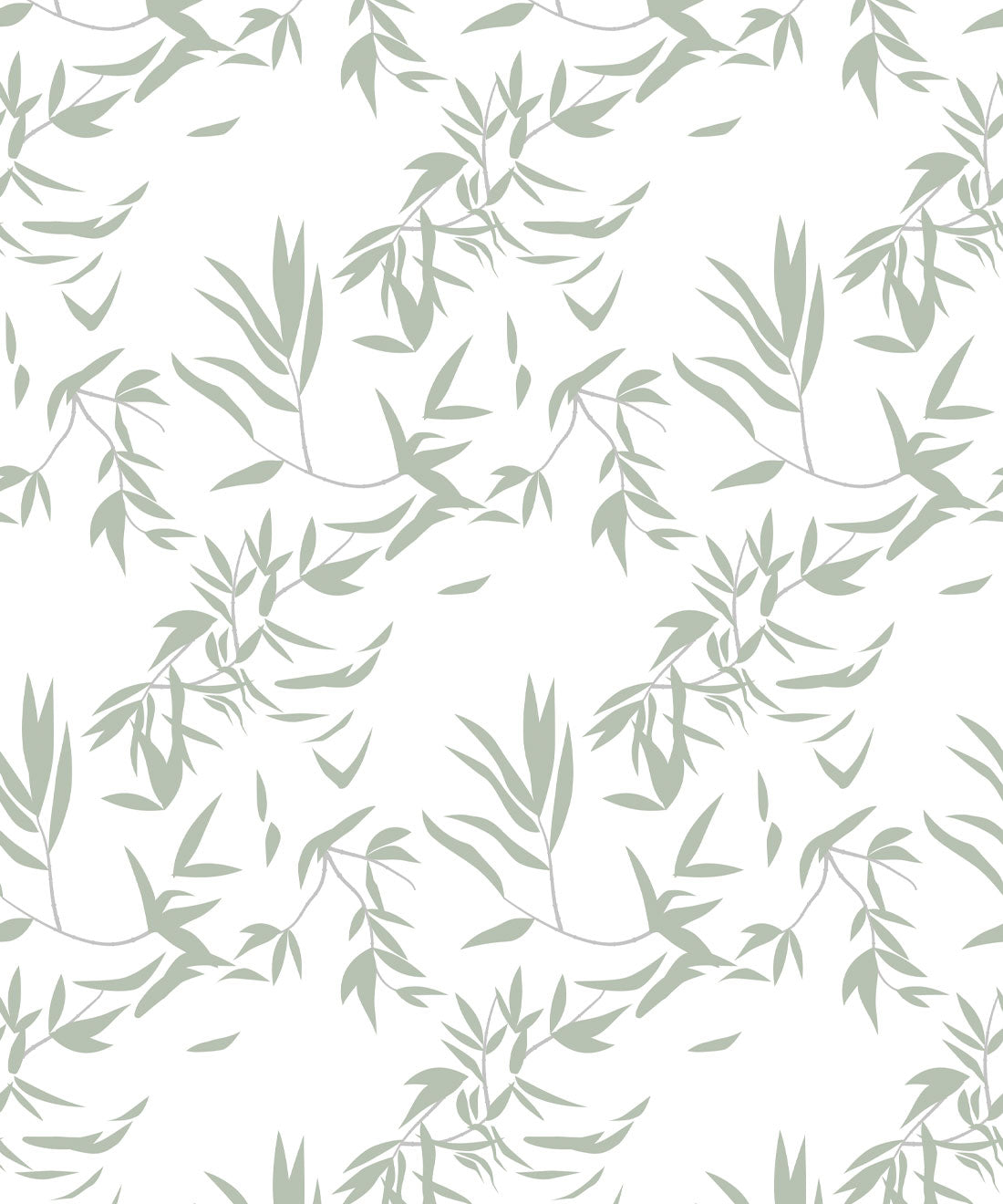 Bamboo Leaves Wallpaper, Seafoam