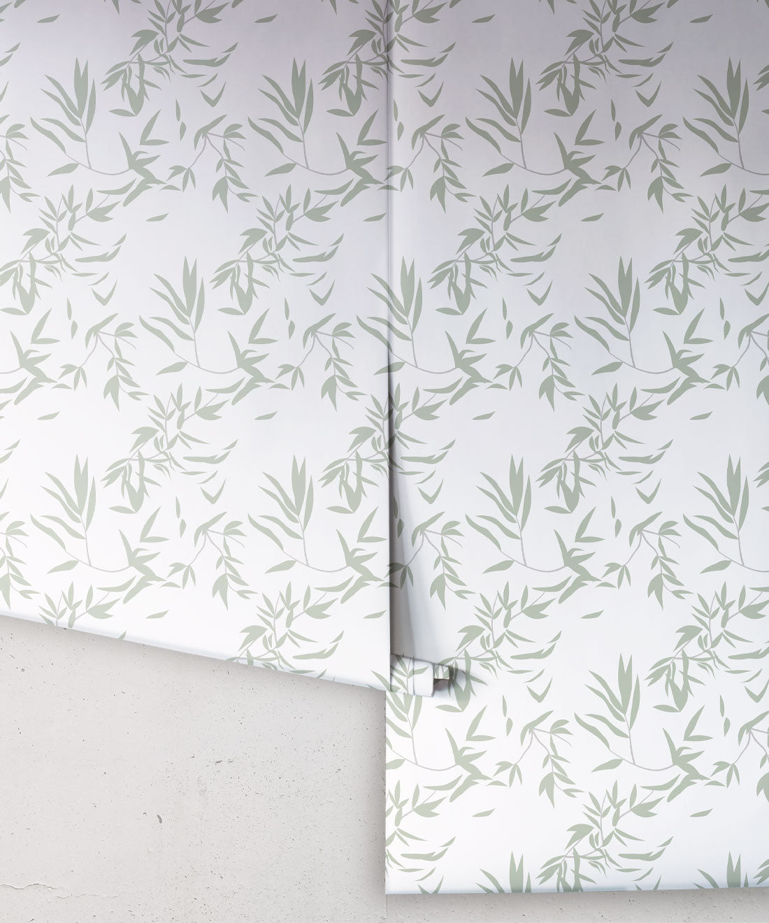 Bamboo Leaves Wallpaper, Seafoam