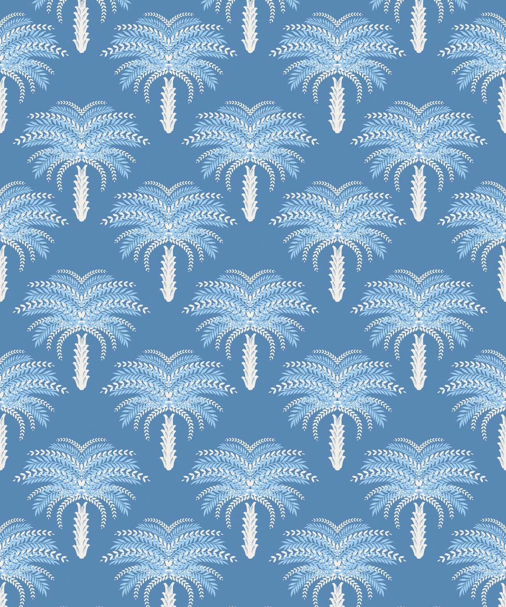 Desert Palm Wallpaper, Classic Blue