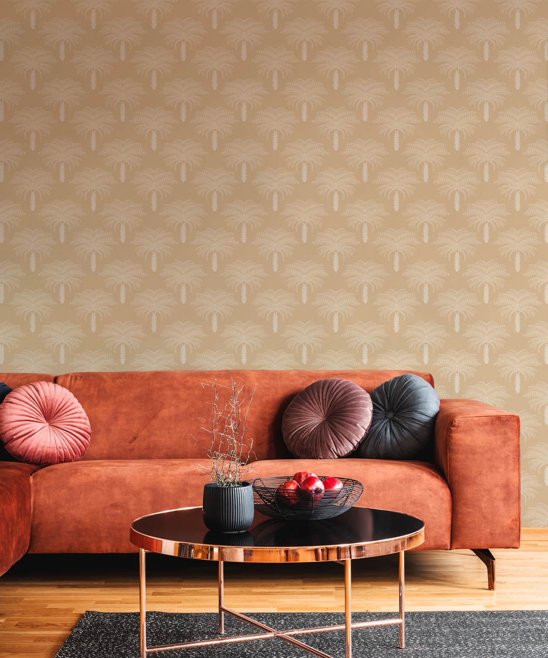 Desert Palm Wallpaper, Honey Peach