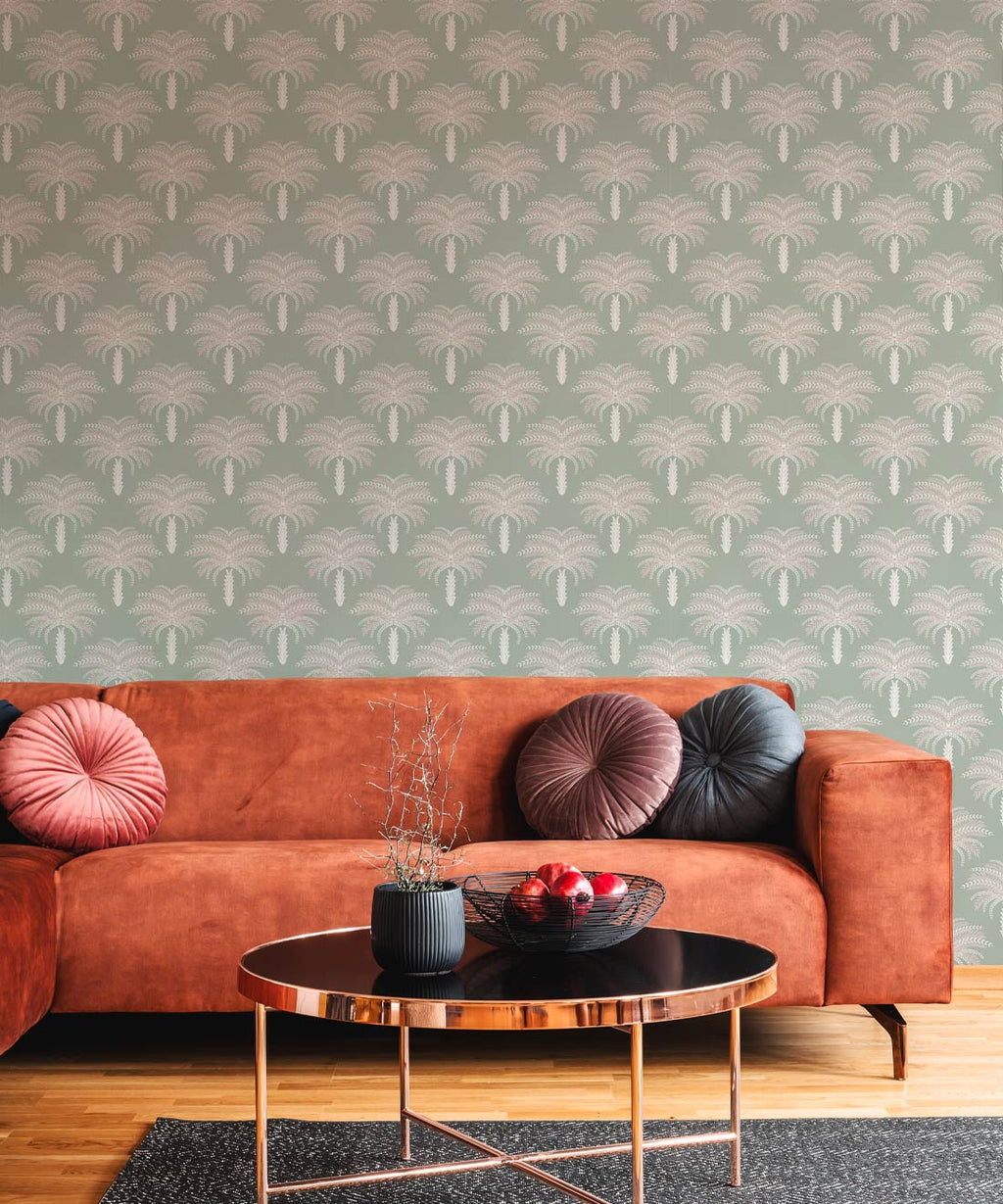 Desert Palm Wallpaper, Seafoam