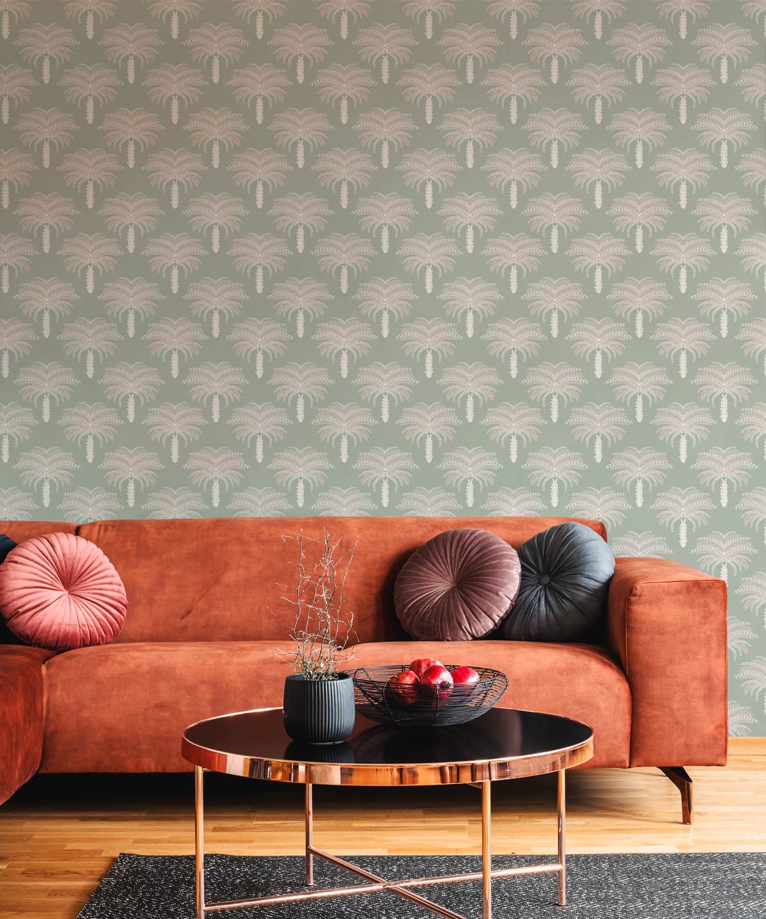 Desert Palm Wallpaper, Seafoam