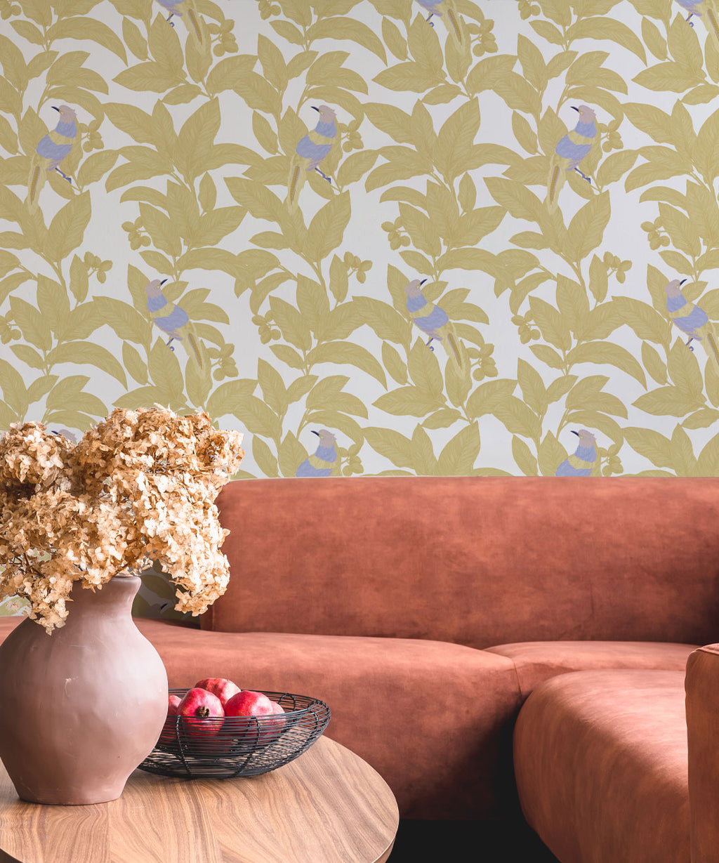 Pheasant Wallpaper, Antique Moss