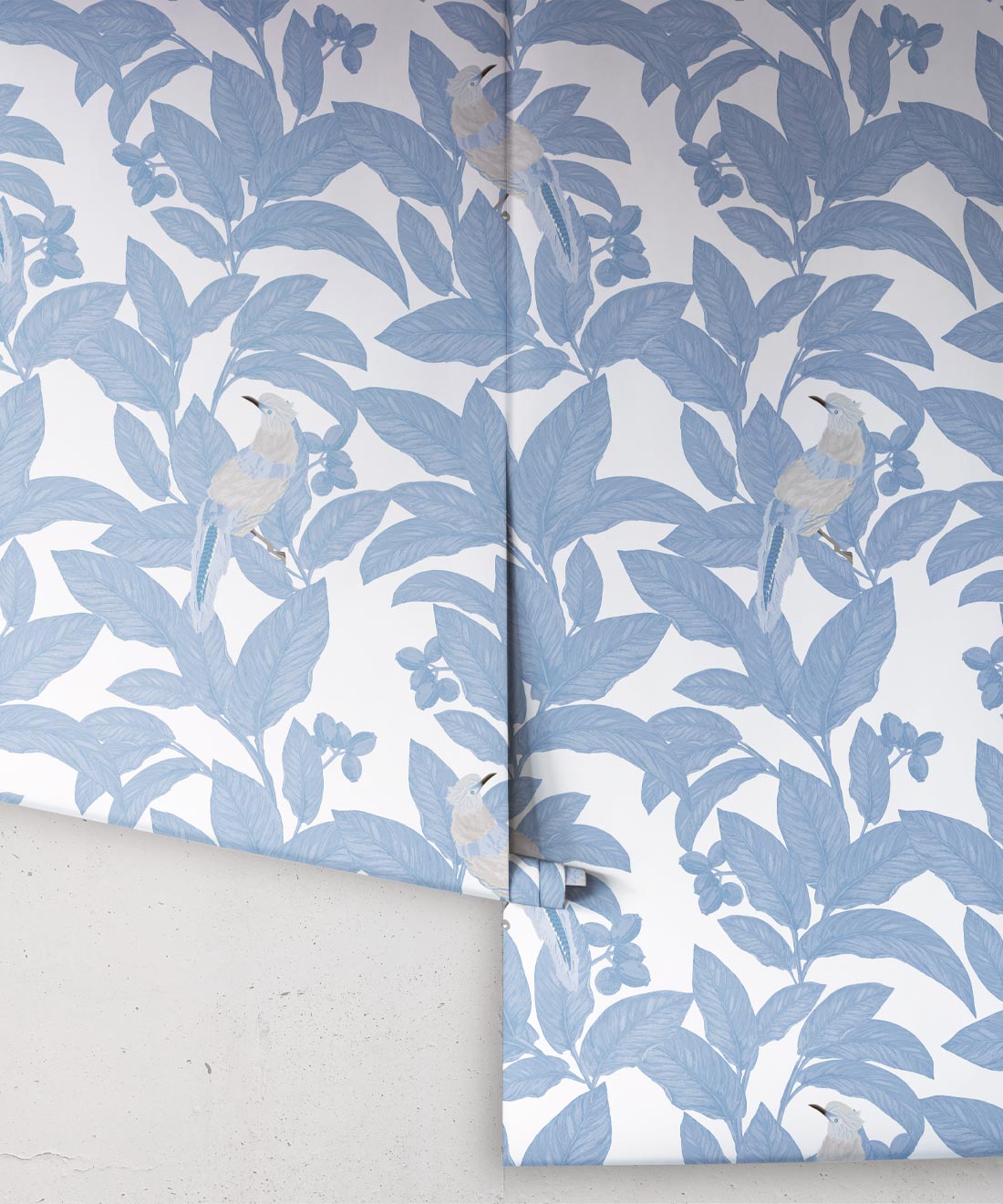 Pheasant Wallpaper, Classic Blue