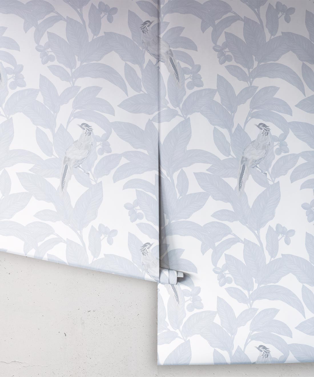 Pheasant Wallpaper, Dusty Blue