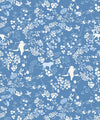 Vintage Floral Wallpaper, Classic Blue