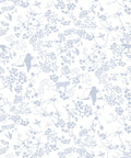 Vintage Floral Wallpaper, Dusty Blue
