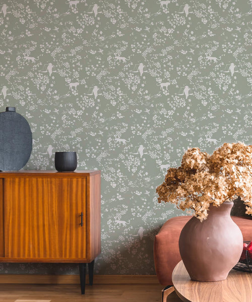 Vintage-Blumentapete, Meeresschaum