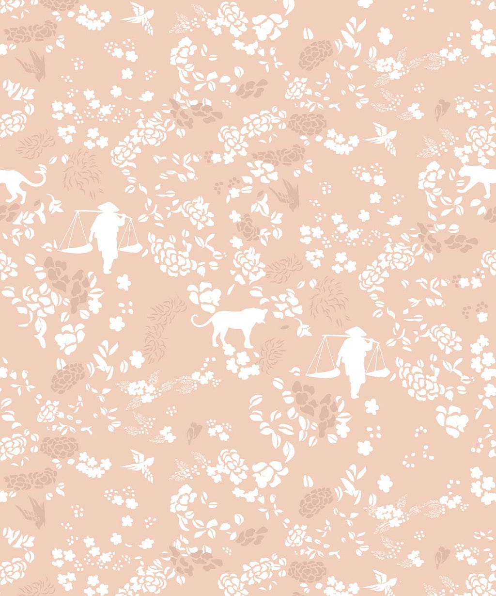 Vintage Floral Wallpaper, Spanish Villa